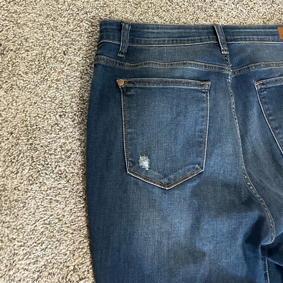 Judy Blue Red Buffalo Plaid Distressed Relaxed Fit Jeans Cotton Women’s Size 2XL - Picture 6 of 10